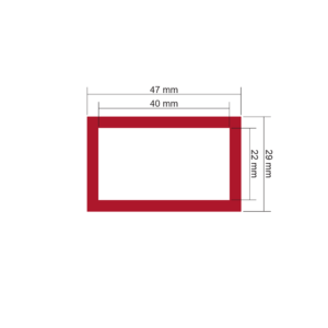 Seinakalendri aken STAATILINE (sisemõõt 40x22mm), punane