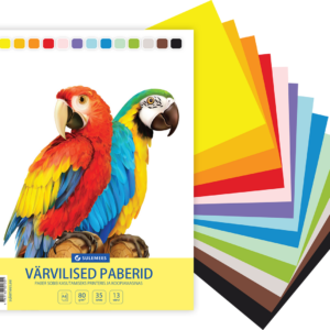 Värvilised paberid A4 80 g, 35 lehte, 13 värvi