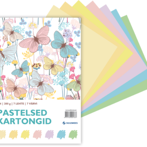 Pastelsed kartongid A4 200gr, 7 värvi, 7 lehte