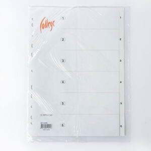 Vahelehed A4 1-6 College plastik valge