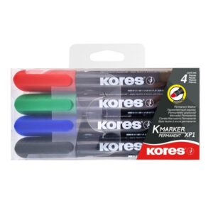 Markeri komplekt KORES XP1, ümar 3mm, 4 värvi