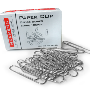 Kirjaklamber 50 mm hõbe Hermes, 100tk pakis