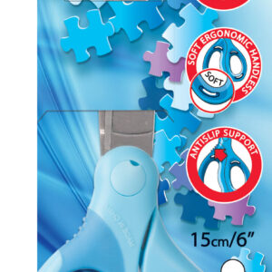 Käärid 15 cm Ergoline Kids, ümar ots, assortii riputuspakis