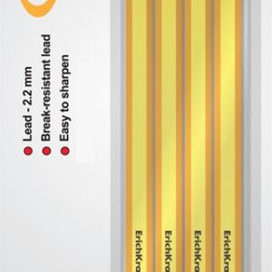 Harilik pliiats kuusnurkne kummita AMBER 100 HB, 4tk riputuspakis