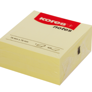 Märkmepaber KORES 75x75mm kollane, 400 lehte