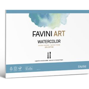 Akvarellplokk B3 340 g, 10 lehte Favini Torchon, 25% puuvilla