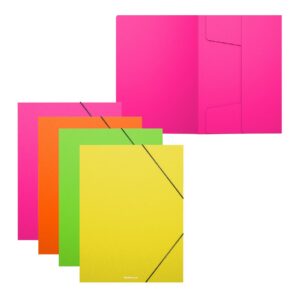 Nurgakummiga plastmapp A5+ Matt Neon, 4värvi