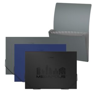 Lõõtsmapp A4 MEGAPOLIS, 12 taskut, 3värvi assortii