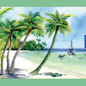 Akvarellplokk A4 200 g, 15 lehte – palmid