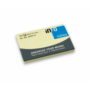 Märkmepaber Infonotes 50x75mm kollane, 100 lehte