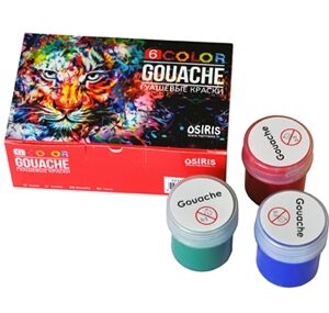 Guaššvärvid 6 värvi OSIRIS, 20ml