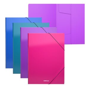 Nurgakummiga plastmapp A4 Matt Vivid, assortii