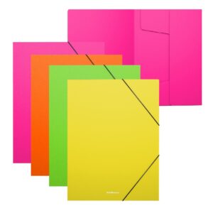 Nurgakummiga plastmapp A4 Matt Neon, assortii