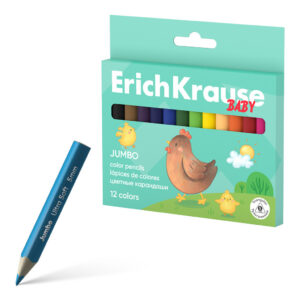 Värvipliiatsid kolmnurksed 12 värvi Baby Jumbo