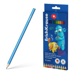 Värvipliiatsid 12 värvi Jolly Friends, puiduvaba, kartongpakis