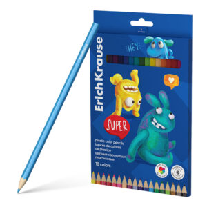 Värvipliiatsid 18 värvi Jolly Friends, puiduvaba, kartongpakis