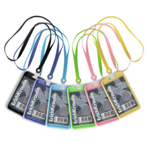 Nimekaardi hoidja vertikaalne 54x85mm, akrüül, silikoonist kaelapael