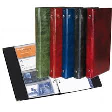 Visiitkaardihoidja rõngastega A5, 80 kaardile+register, punane