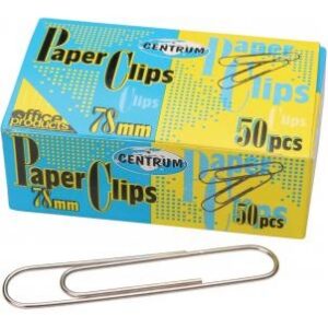 Kirjaklamber 50 mm hõbe Centrum, 100tk pakis