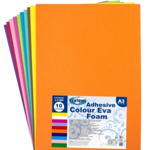 Käsitöövaht A3 EVA 2,0mm, iseliimuv, 10lehte/värvi pakendis