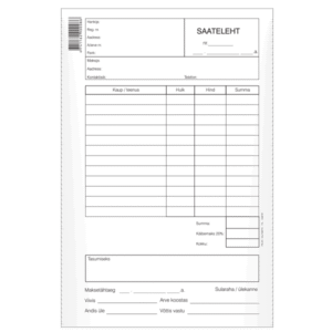 Blankett Saateleht A5 pikuti, 100 lehte