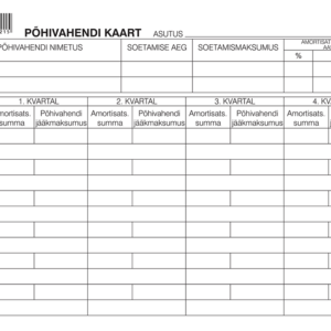 Blankett Põhivahendite kaart A5, laiuti