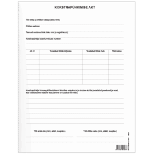 Blankett Korstnapühkija akt A4, 2setti, isekopeeruv