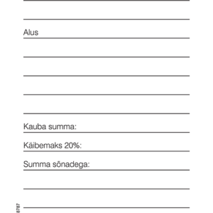 Blankett Kviitung A7 pikuti, 3×25 lehe, isekopeeruv