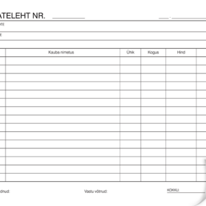 Blankett Saateleht A5 laiuti, isekopeeruv, 100 lehte CFB