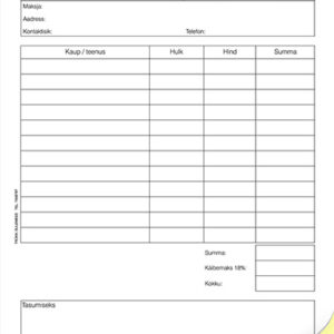 Blankett Arve A5 pikuti, 2×25 lehte, isekopeeruv