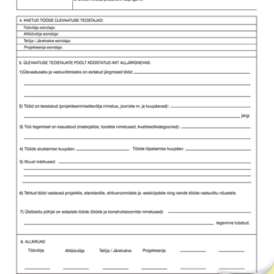 Blankett Kaetud tööde akt A4, isekopeeruv 3×25 lehte