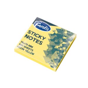 Märkmepaber Forofis 76x76mm, neoonkollane, 80 lehte