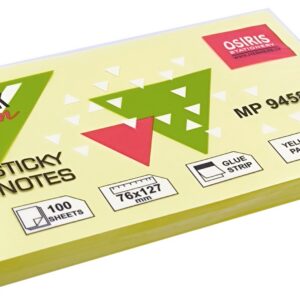 Märkmepaber Osiris 76x127mm kollane, 100 lehte, riputuspakis