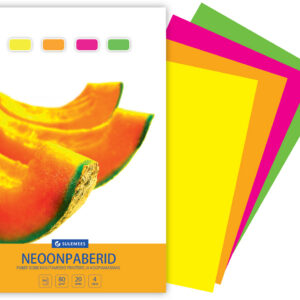 Neoonpaberid A4, 80 g, 20 lehte, 5×4 värvi