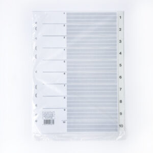 Vahelehed A4 1-10 Lands plastik valge