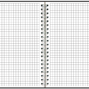 Ruuduline märkmik 76×134 mm, 60 lehte, plastkaaned – helesinine