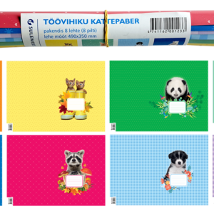 Töövihiku kattepaber 8 erinevat rullis, pildivalik 1 (123)