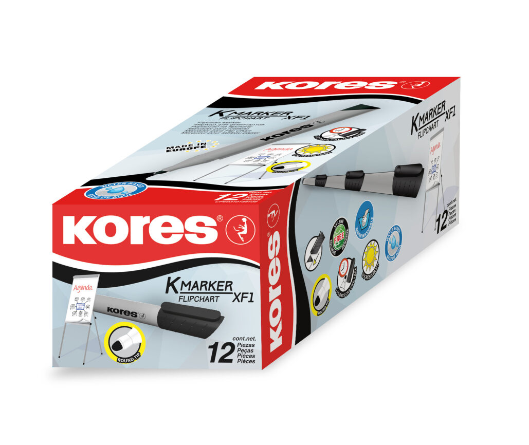 Marker, tahvliploki marker KORES XF1, must | Kasseti Expert