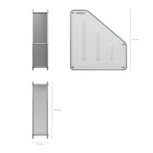 Dokumendisahtel vertikaal metallvõre, hõbe