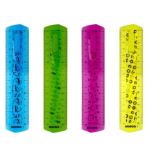 Joonlaud 15 cm KORES Elastik, painduv, 4 värvi riputuspakis