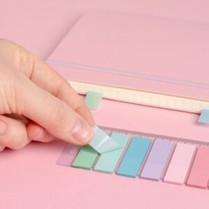 Märkmepaber-järjehoidja KORES 12x45mm PASTEL, 8värvi x 25 lehte