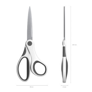 Käärid 20,5 cm Comfort valge, 2D+ teritus, riputuspakis