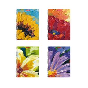 Spiraalkaustik A5 80 lehte ruut FLOWERS, plastkaas