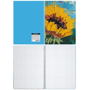 Spiraalkaustik A4 80 lehte ruut FLOWERS, plastkaas