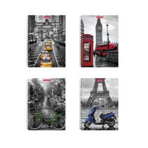 Spiraalkaustik A5 80 lehte ruut TRAVEL, plastkaas