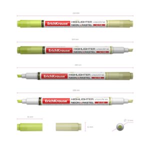 Tekstimarker kahe otsaga Visioline V-16 Neon+Pastel, 3,3 mm, kollane