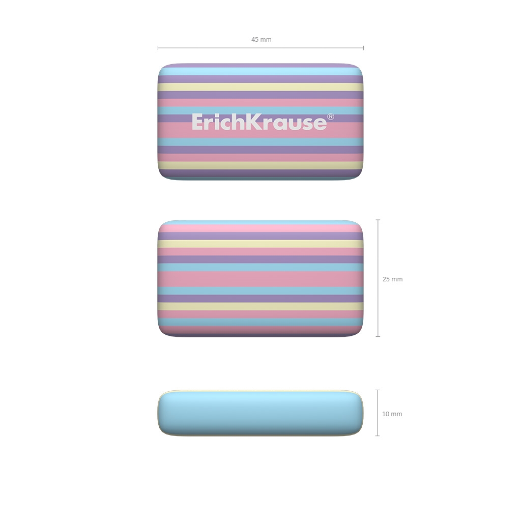 Kustutuskumm Pastel Lines 44x25x10mm, müügialusel | Kasseti Expert
