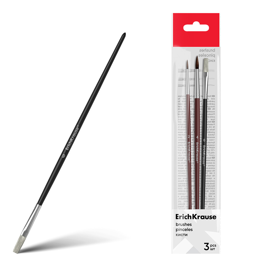 Pintslite komplekt Erich krause, poni ja seaharjas, 3tk riputuspakis | Kasseti Expert