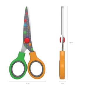 Käärid 13 cm Junior Decor Color Bricks, ümar ots, riputuspakis