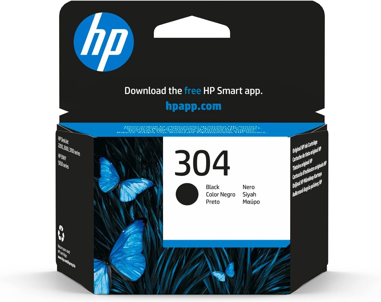 HP 304 (N9K06AE), must - tindikassett | Kasseti Expert